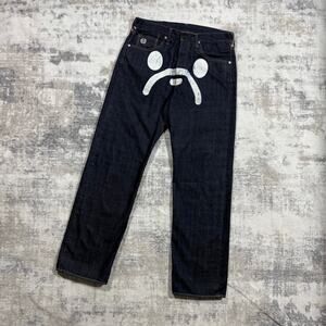 Authentic Bape 2000’s Baby Milo Sad Face Jeans 32
